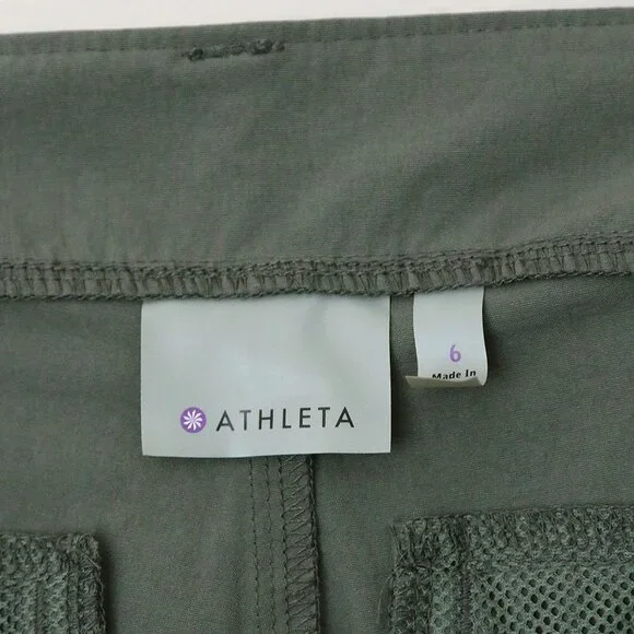 Athleta Palisade Ankle Pant Jasper Olive Green Size 6 Athleisure Casual Outdoor - Picture 9 of 15
